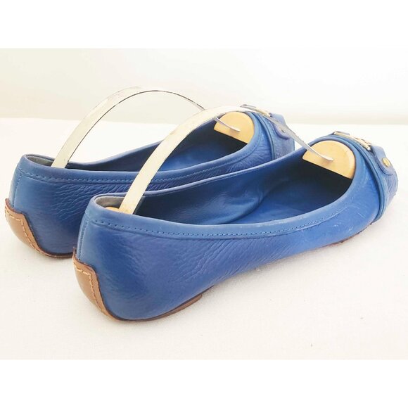 Tory Burch Women's Clines Blue Gold Logo Flats Ballet Flat Shoes 8M - Picture 11 of 11